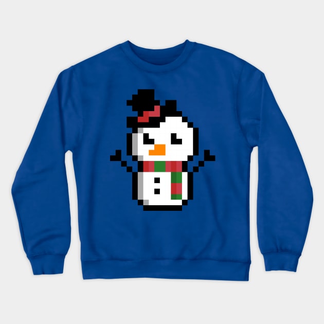 Cute pixel snowman Crewneck Sweatshirt by Pixelo